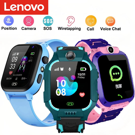 Lenovo Smart Watch Kids 4G Sim Card 2G Internet SOS Tracker Call Phone Voice Chat Photo Children Smartwatch Camera Boy Girl Gift
