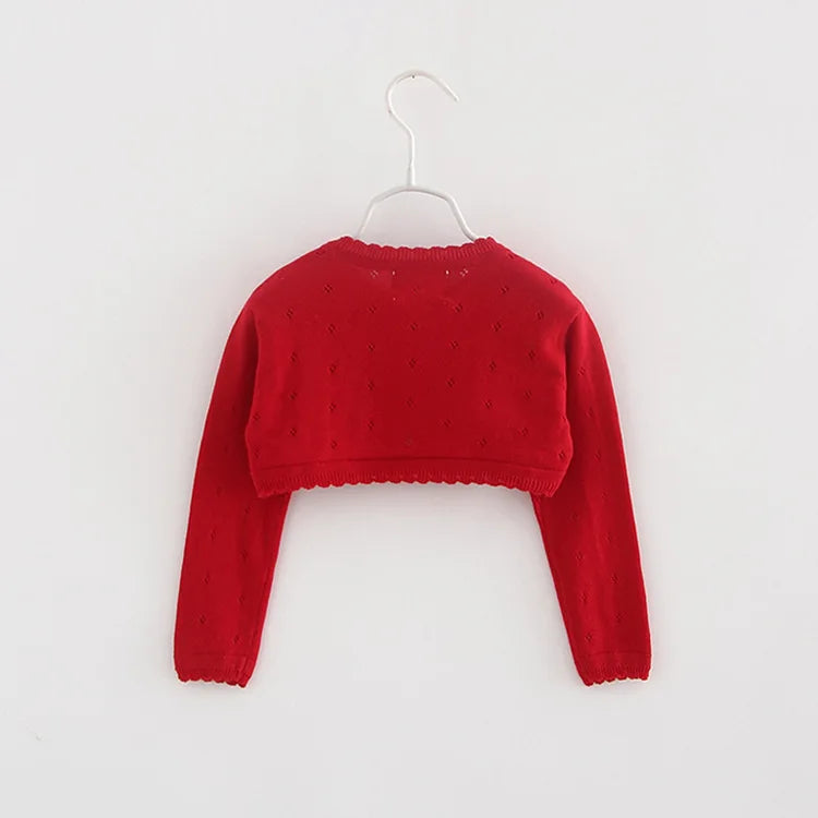 White Girls Cardigans Sweater Jacket Kids Girl Coat Outcoat Shawl Girls Clothing