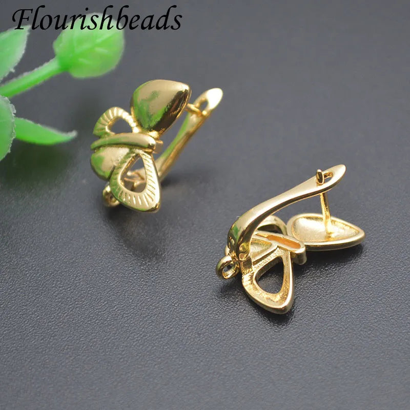 18k Gold Color Anti Fading Smooth Earring Hooks Shvenzy for Women DIY Wedding Christmas Earrings Jewelry Accessories 30pcs/lot
