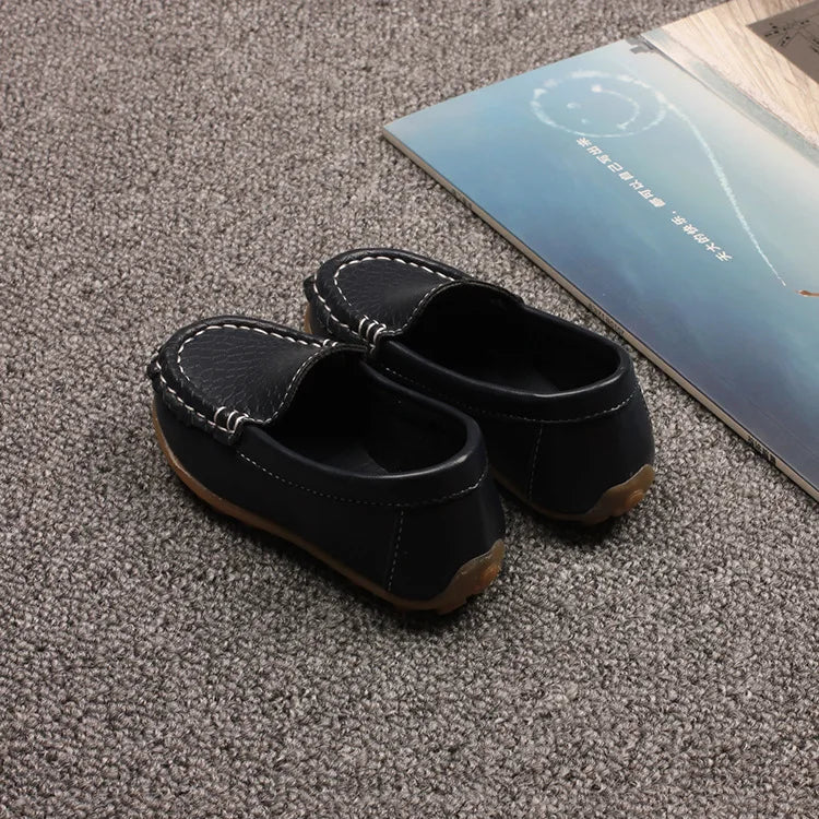 Kids Casual Shoes Flat Candy Colors Unisex Boys Girls Soft Loafers Slip-on PU Leather Shoes