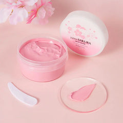 Japan Sakura Clay Mask Deep Cleansing Brightening Skin Mud Korean Face Mask Oil Control Shrink Pores Skin Care 80g