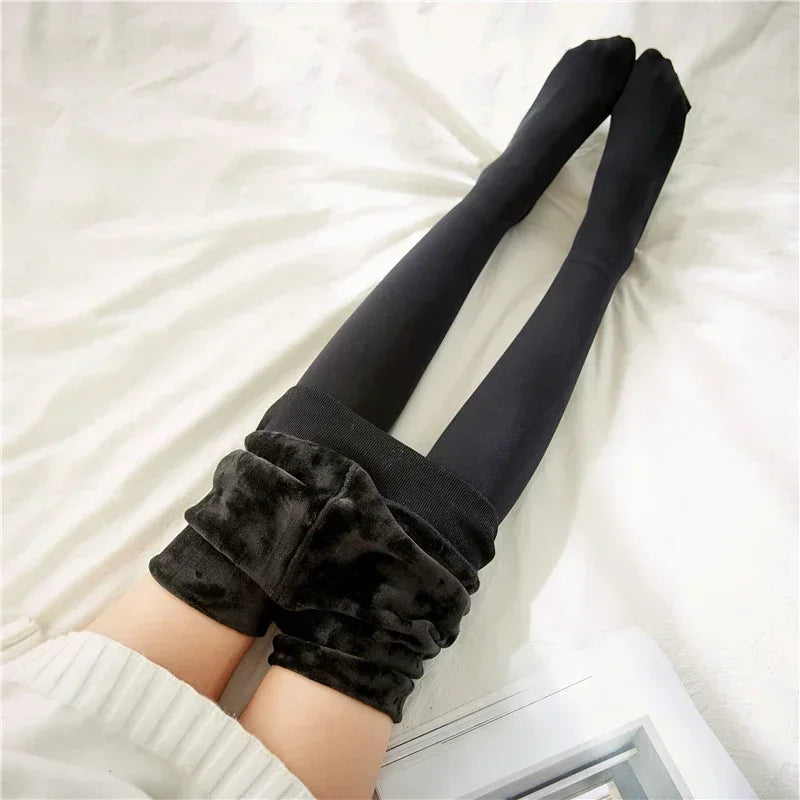 Women Thermal Stockings Winter Warm Elastic Slim Fleece Tights Pantyhose Thicken
