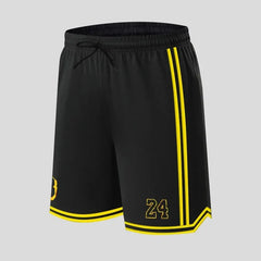 Men's Shorts Black And Yellow Patchwork No.8 And 24 Basketball Pants Casual