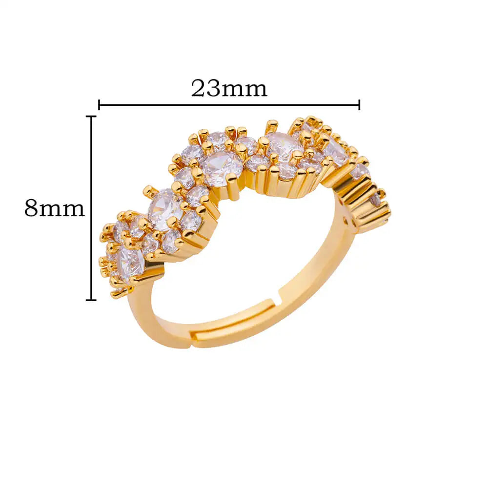 Wedding Rings For Women Gold Color Open Finger Ring Party Jewelry