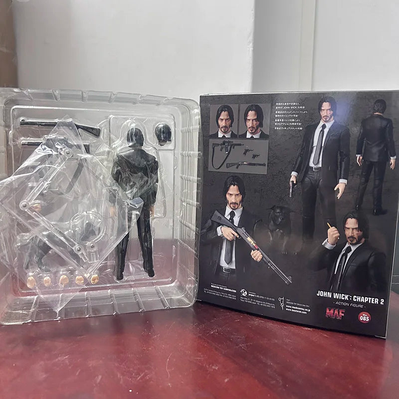 John Wick Figure Mafex 085 Collection Action Figure Model Toys Joint Movable Doll Bookshelf Ornament Christmas Present