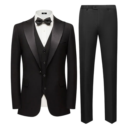 Tuxedo for Mens: Men's suit with lapel collar Fashionable wedding Suit three-piece