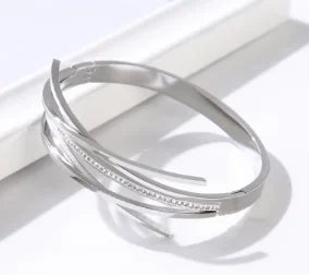 Stainless Steel With Zirconia Bracelet Simple Jewelry