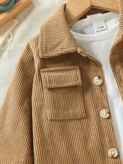 Baby Clothing Solid Set 2025 Autumn Winter New Baby Boy's Long Sleeve Suit Shirt Coat+Pant Cool 3-24M Two-piece ClothesSet