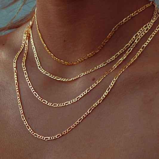 Chain Necklace Stainless Steel Link Gold Color Choker Necklace Layered Women