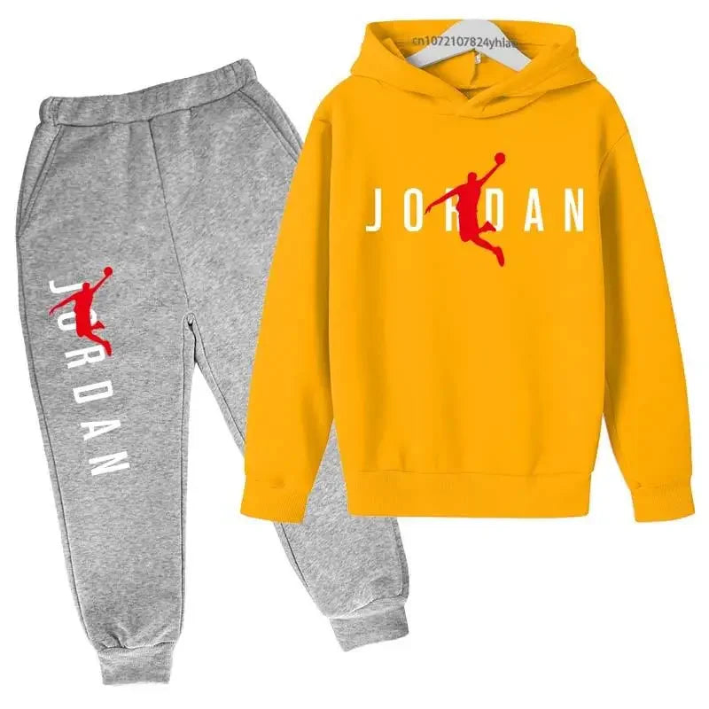 Autumn Hoodie Pants Two Piece Suit Children Spring   Boys And Girls Outdoor Sports Set Kid Casual Pullover basketball Coat