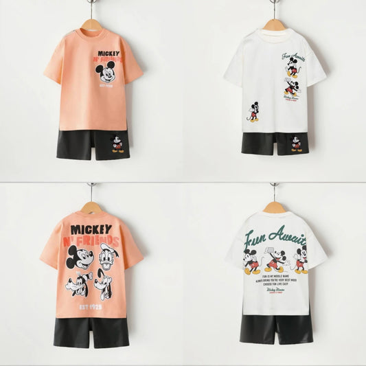 Disney Cool Boy Clothes Designer Za Tops Summer Boy Children Outfits Short Sleeved T-shirt Sport Clothing Children Suit For Boy