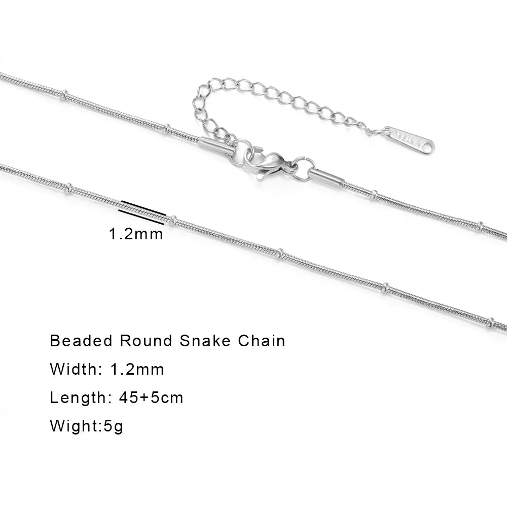 Skyrim Stainless Steel Gold Color Chain Necklace Women Minimalist Cuban Paperclip Twisted Snake Chain Fashion Jewelry Wholesale