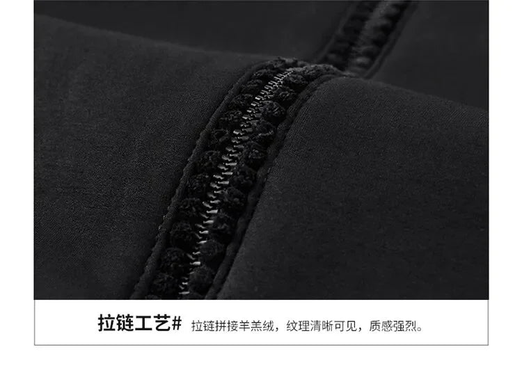 Men's Sets Jacket + pant Warm Fur Winter Sweatshirt Cashmere Tracksuit Men's Sets Fleece Thick Hooded Brand Casual Track Suits
