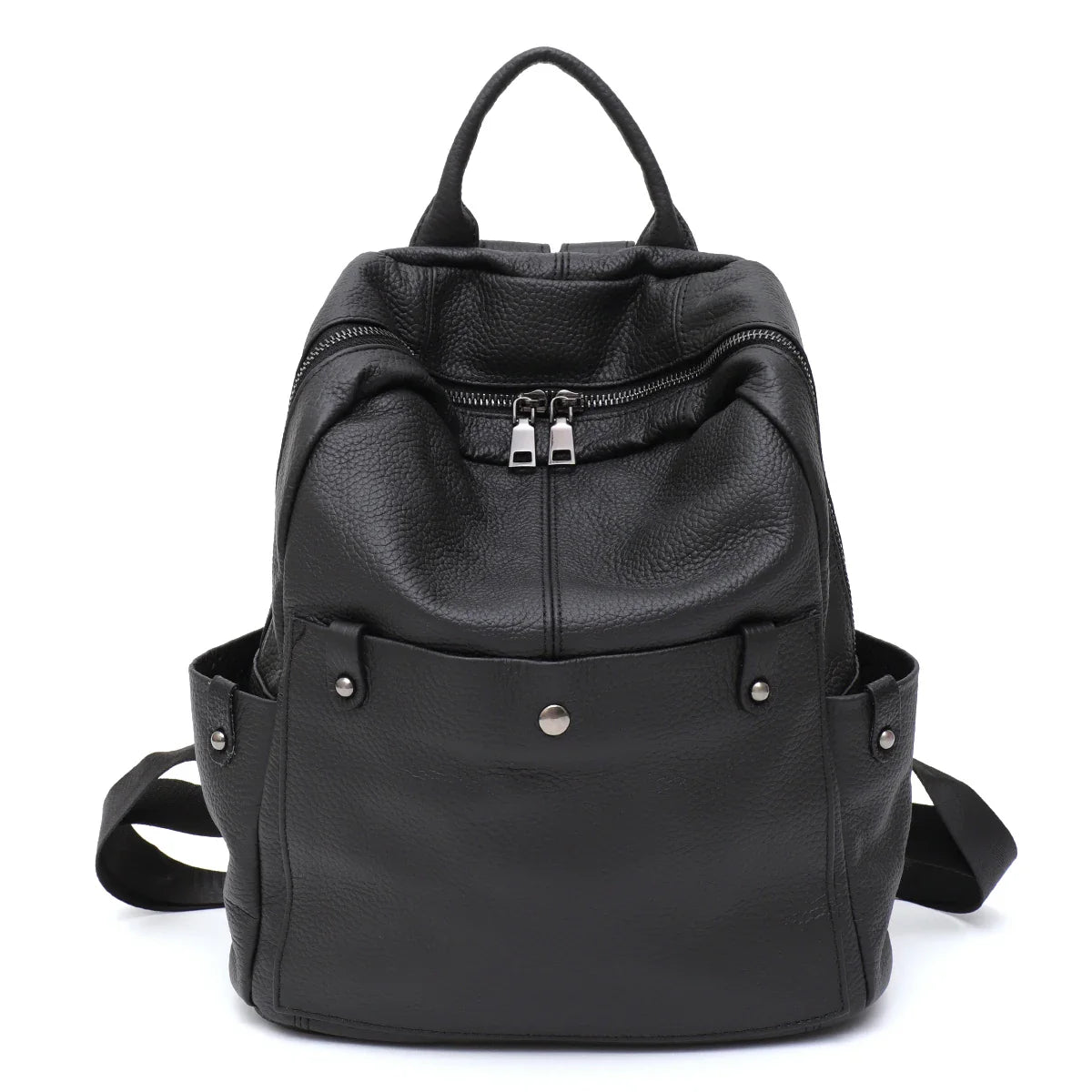 Soft Genuine Cowhide Daily Backpack Women Men Spacious Multi Pockets Fashion Casual Versatile Knapsack Travel Business College