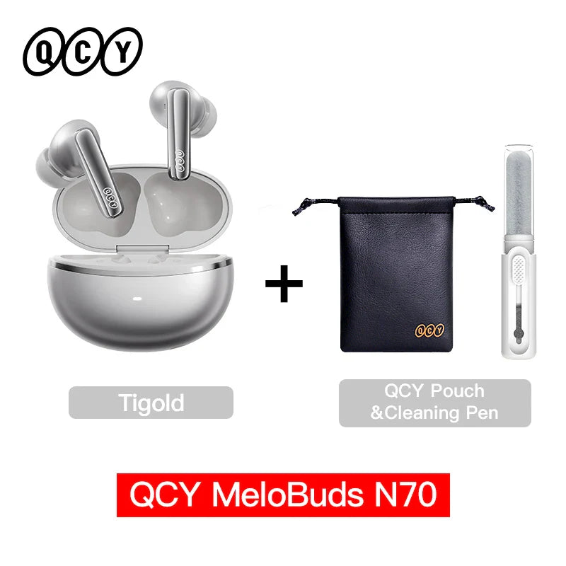 QCY HT18 MeloBuds N70 Wireless Earbuds Bluetooth 6.0 Hi-Res LDAC Earphones Adaptive ANC Dual-driver Headsets in-Ear Detection