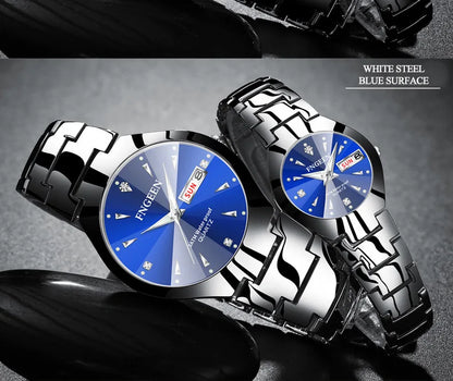2024 FNGEEN 5808 Relogio Feminino Couple Watch Men Quartz watch for Lovers Luxury Womens wristwatch Stainless Steel Waterproof