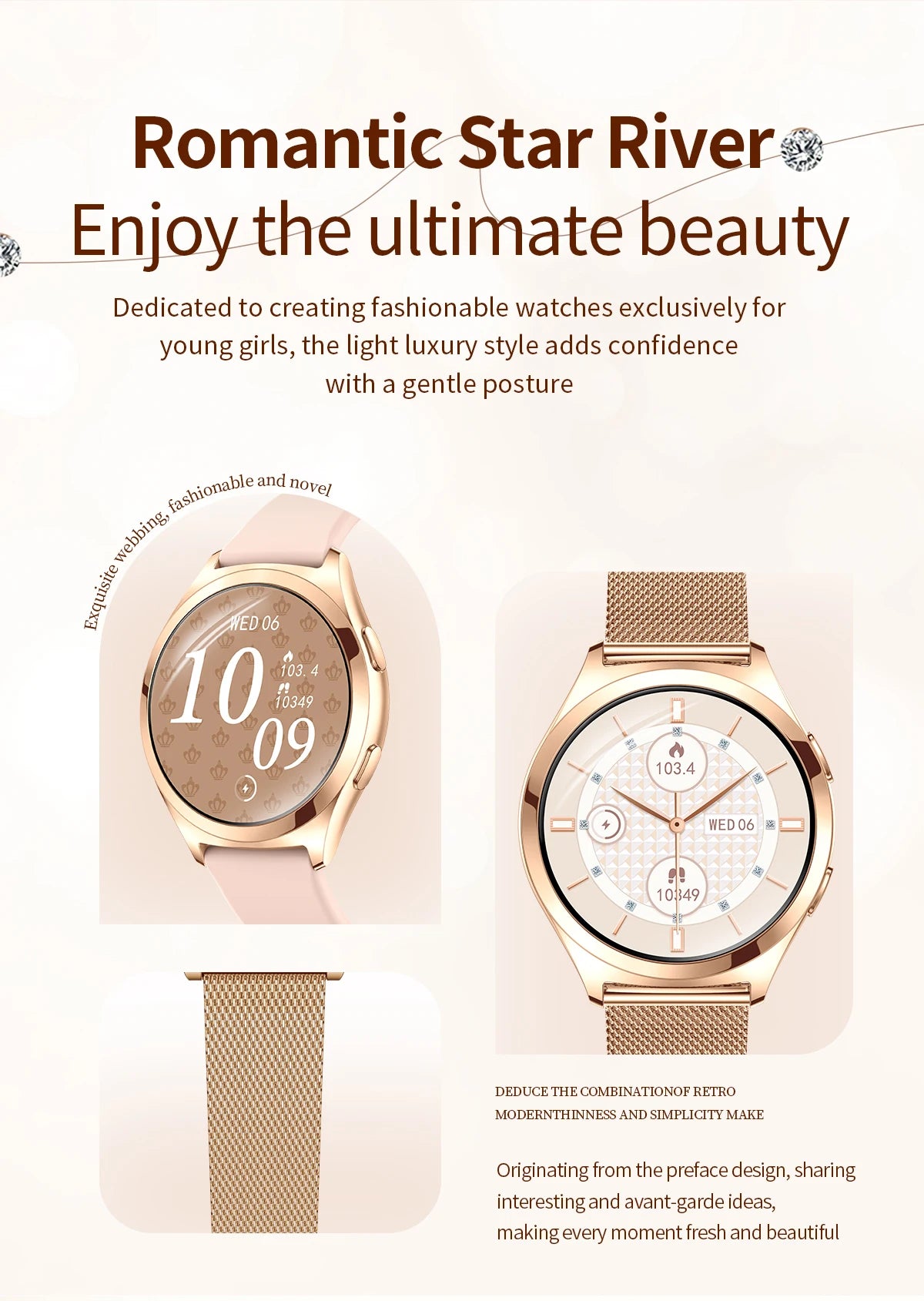 LIGE Luxury 1.27" HD Screen Smart Watch Women Waterproof Bluetooth Call Women’s Bracelet Sports Health Monitor Ladies Smartwatch