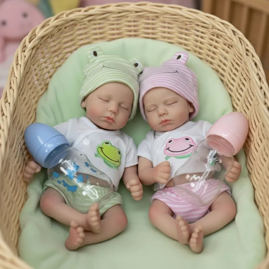 33cm Open Mouth Full Body Silicone Loulou Girl and Boy Newborn bebé de silicona cuerpo entero Handmade Lifelike Gifts for Kids
