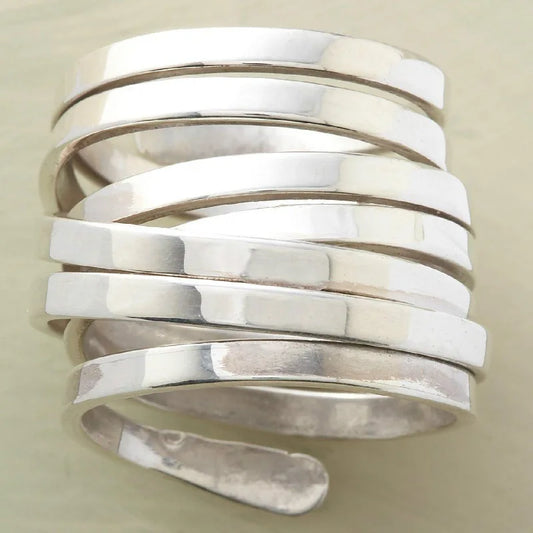 Wrapped iron ring, minimalist metal style ring