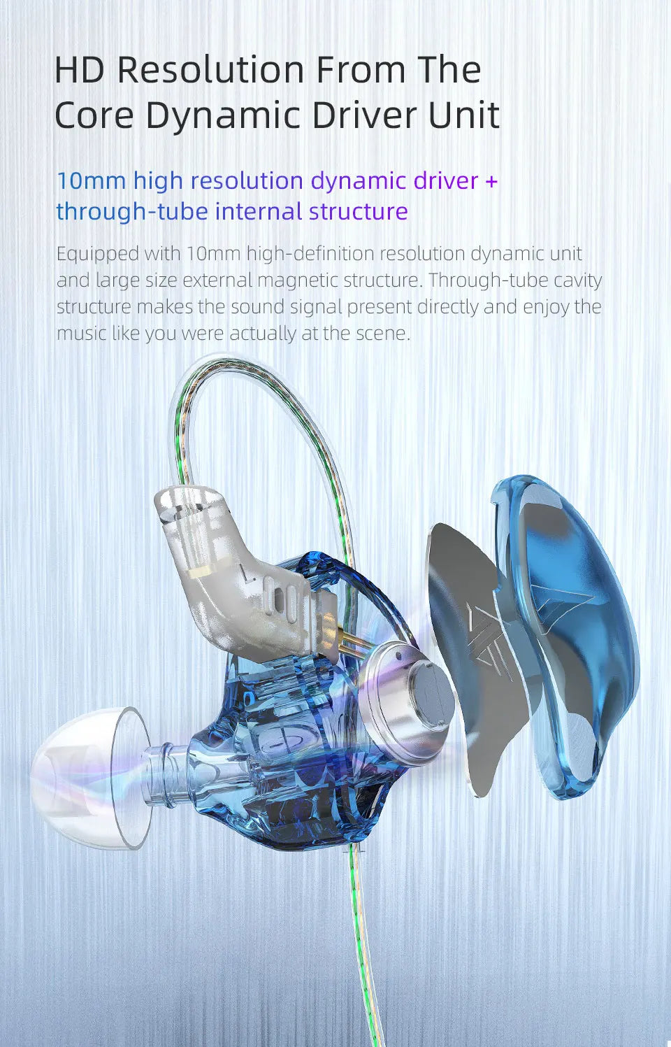 KZ EDC Earphones 1 Dynamic HIFI Bass Earbuds In Ear Monitor Headphones Sport Noise Cancelling Headse
