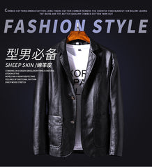 Leather Jacket Men's Slim Suit Leather Jacket Men's Spring And Autumn Biker