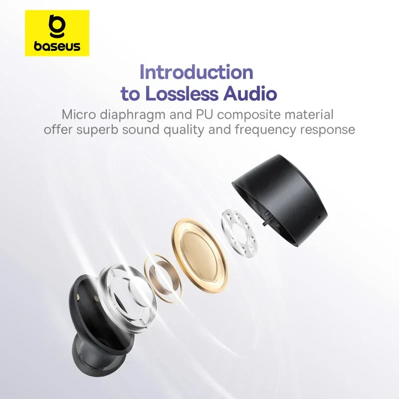 Baseus Bowie E18 True Wireless Earbuds Bluetooth 5.3 AI ENC Earphones 25H Long Playtime IPX4 Waterproof Mini bean earbud