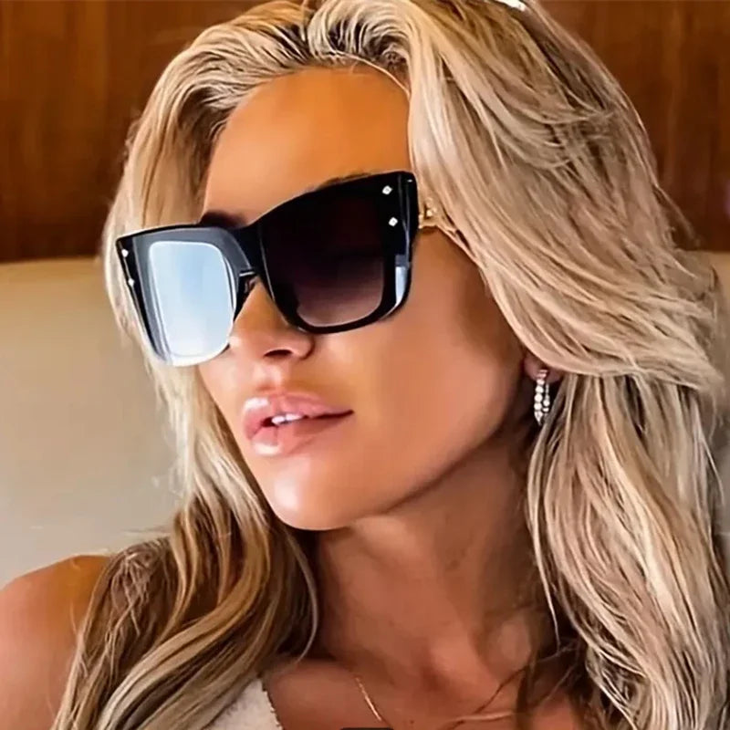 2025 New Fashion Big Frame Cat Eye Sunglasses For Ladies Street Shot Fashionable Sunglasses for Women Driving Shades UV400