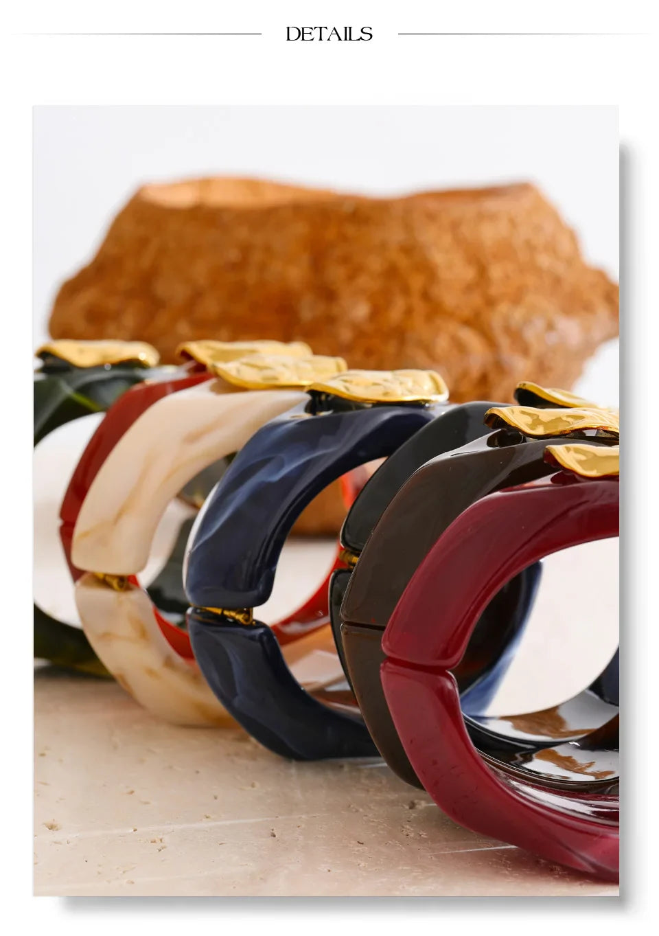 Yhpup 60mm Multi-Color Resin Wide Bracelet Bangle 2025 Exclusive Waterproof Stainless Steel Hot Style Fashion Wrist Jewelry Gift