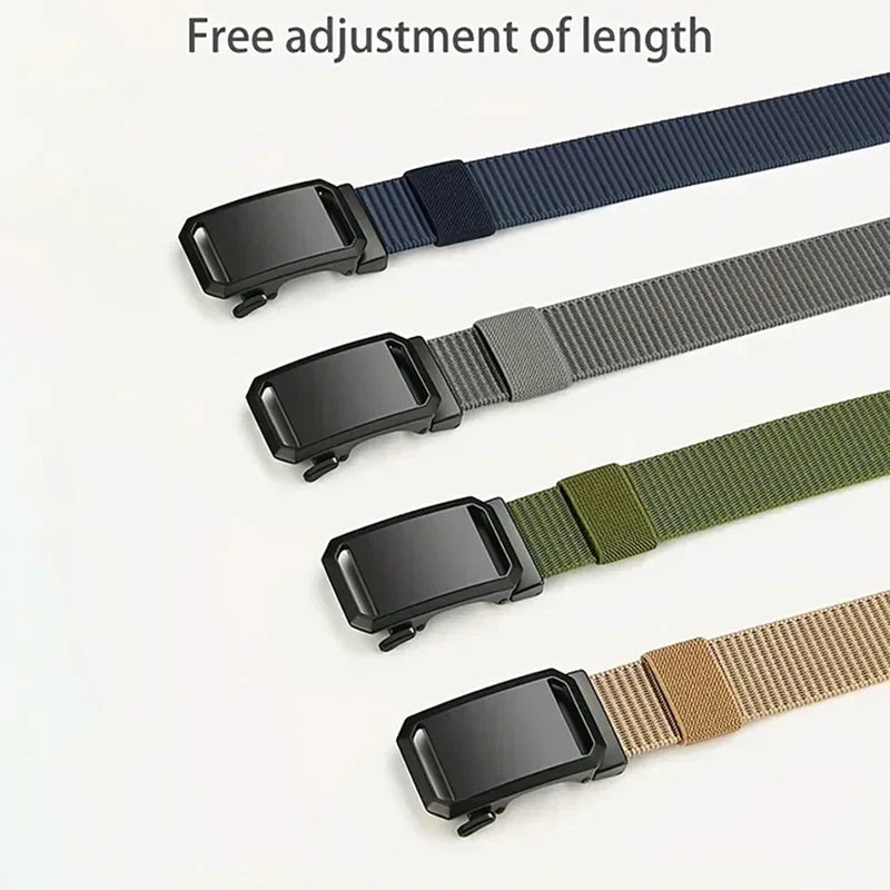 Automatic Buckle Belt Canvas Tactical Workwear Casual Outdoor Military Training Pants Belt Men Fashionable Multifunctional Belt
