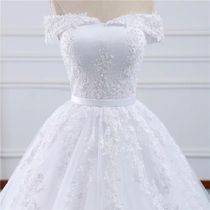 White Bridesmaid Dresses: White Ball Gown Bridal Dress mariage Vintage Muslim