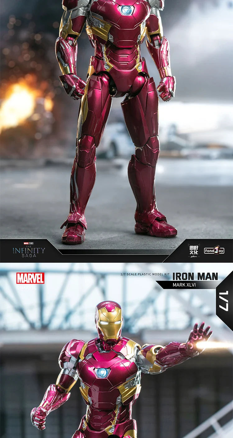 Original FondJoy Iron Man MK42 MK43 MK46MK5 MK6 MK7 DIY Toy Action Figure Tony Stark Legend Collection Anime Model Kids Gift
