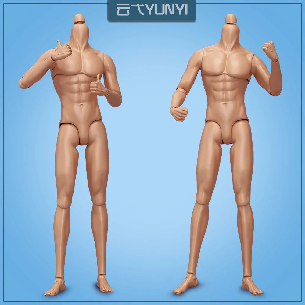 YUNYI Male Doll Body 1/6 Strong Muscle Solider Men Body Figures 14 Joints Movable Doll Figure Toys Christmas Gifts