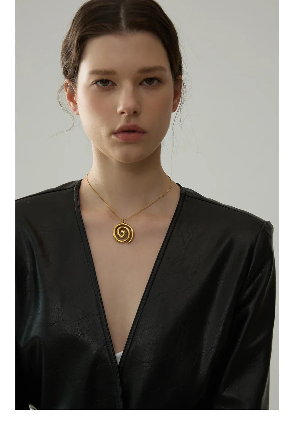 Yhpup Trendy Stainless Steel Round Circle Pendant Necklace 18K PVD Plated Waterproof Statement Neck Jewelry Bijoux Femme New