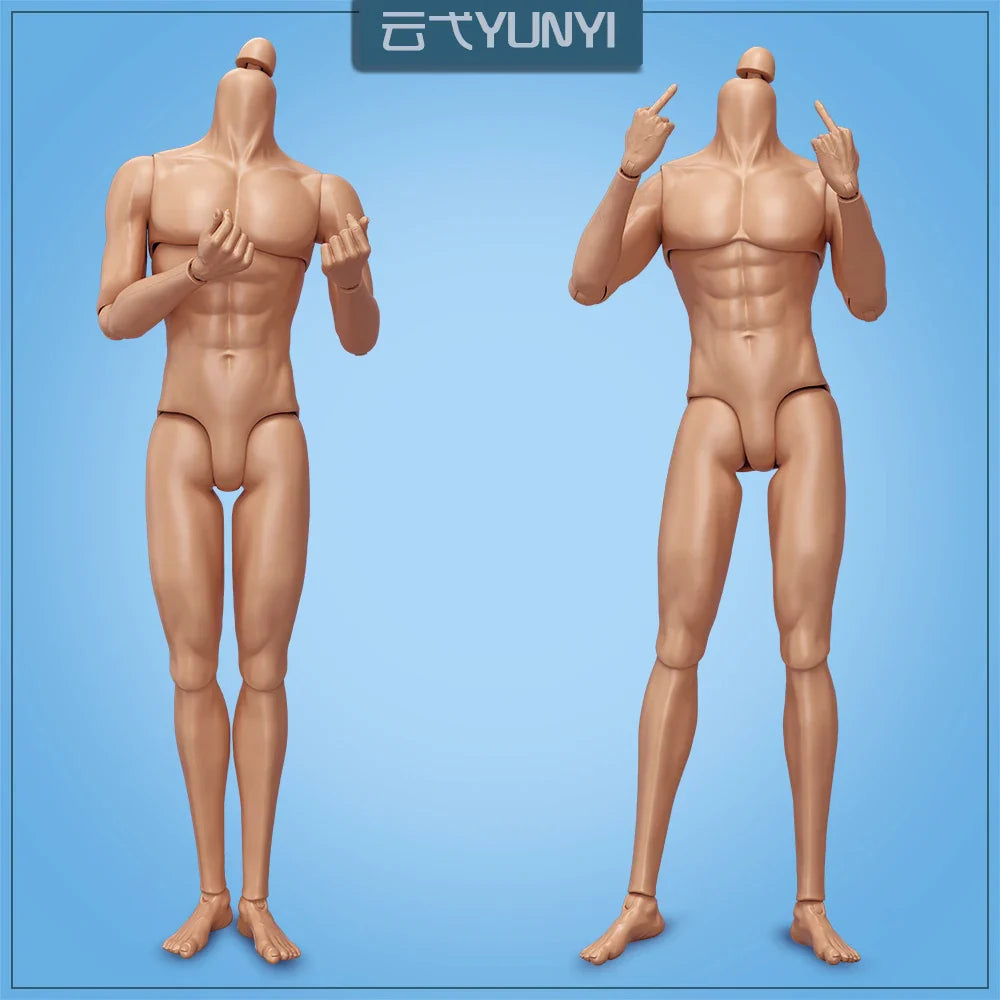 YUNYI Male Doll Body 1/6 Strong Muscle Solider Men Body Figures 14 Joints Movable Doll Figure Toys Christmas Gifts