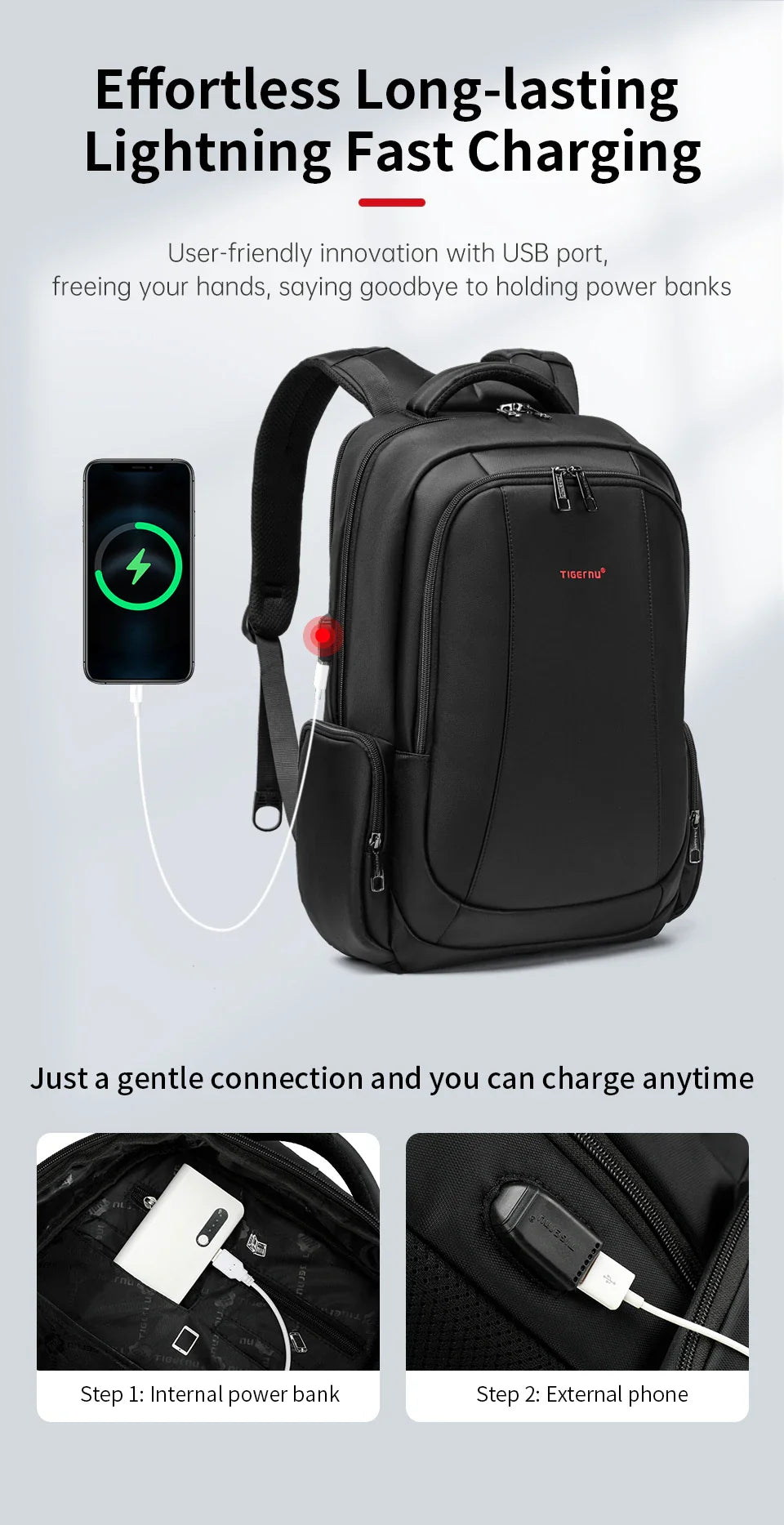 Tigernu Waterproof Nylon Backpack Female Men's Backpack For 15.6 Laptop Notebook Bag Mochilas School Backpacks Bag Male Knapsack