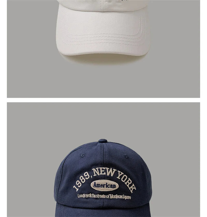 Retro Letter Embroidery Baseball Cap for Men and Women Curved Brim Hat Summer Outdoor Soft Top Caps Casual Snapback Sun Hats