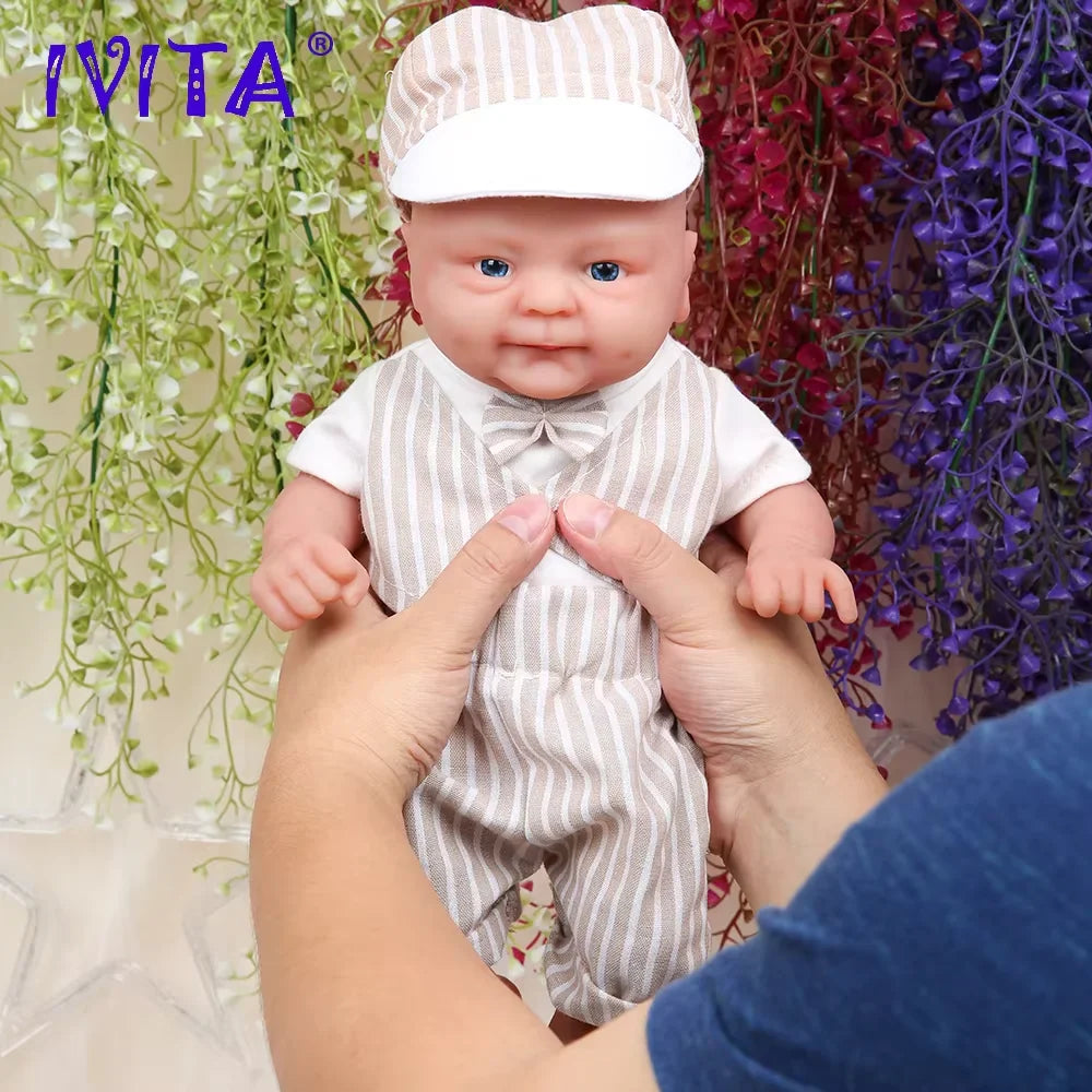 IVITA 100% Full Body Silicone Reborn Baby Dolls Painted Realistic Baby Doll Wholesale Lifelike Toys for Children Christmas Gift