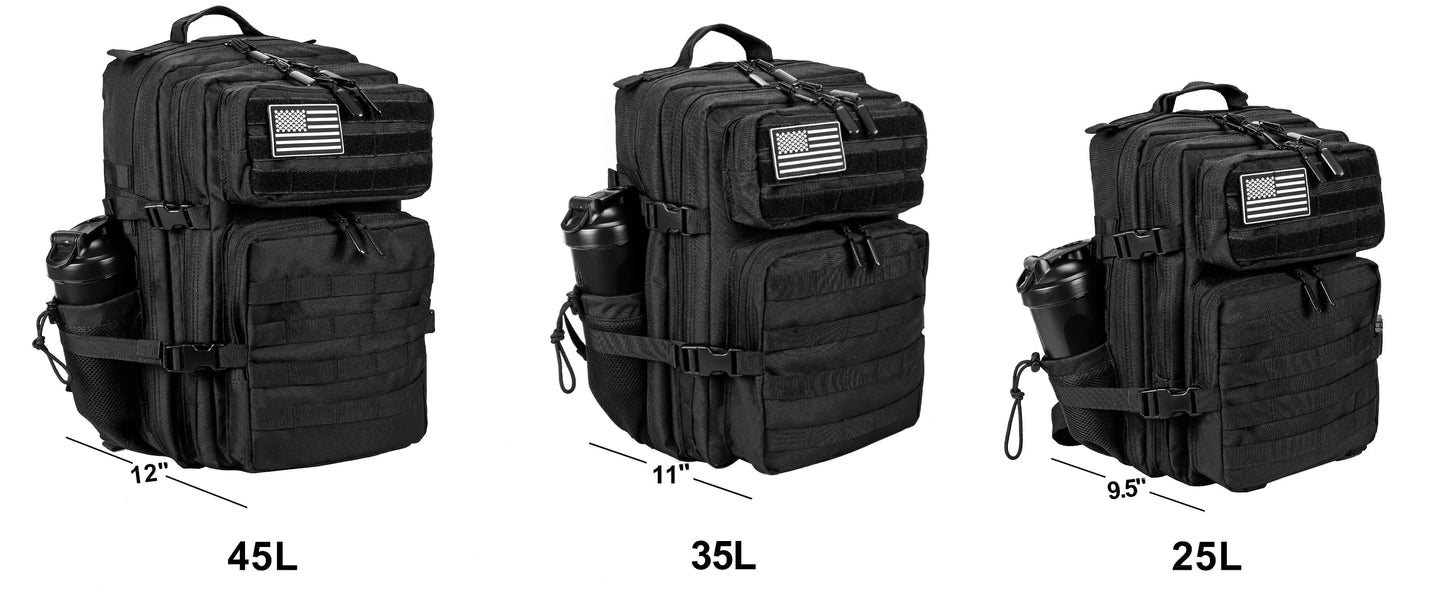 LHl 35L Tactical Backpack Small Athlete Gym Bag for Men/Women Qutdoor Travel Hiking Molle Rucksack with Bottle Holder