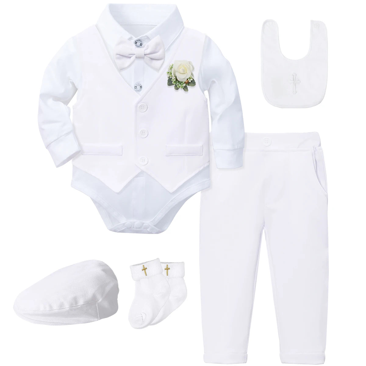 Outfit Boy Infant Baby Church Christening Suit Toddler White Blessing Set Newborn Easter Birthday Party Gift Clothes