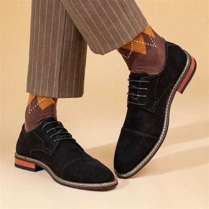 Fashion Men's Leather Shoes Classic Luxury Business Casual Formal Oxfords Shoes For Men Moccasin High Quality Suede Dress Shoes