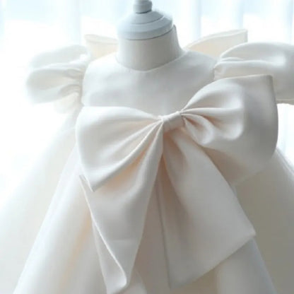 Baby Girl Princess Silk Tutu Dress Puff Sleeve Child Vintage Vestido Party Pageant