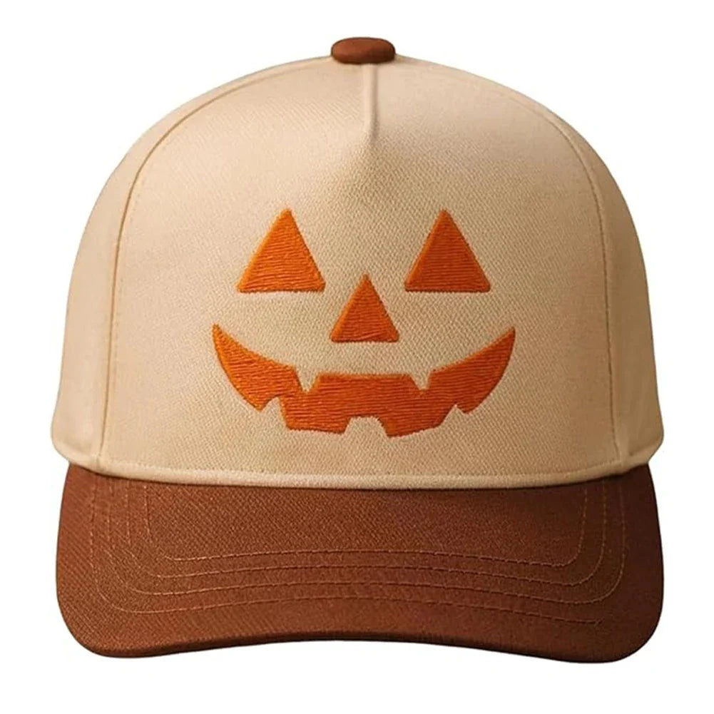 Halloween Unisex Baseball Hat for Women Men Pumpkin Embroidery Baseball Cap for Outdoor Activities Like Hiking Fishing