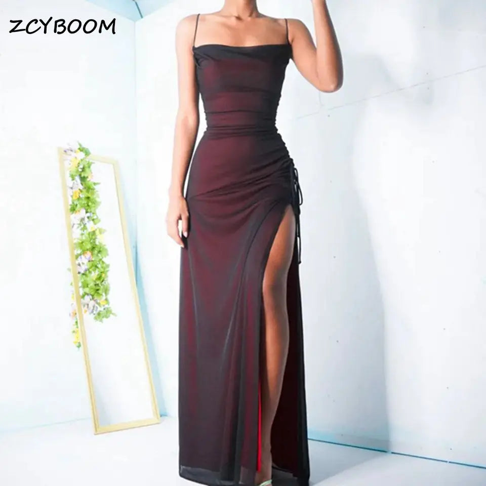 Homecoming Dresses: Prom Gown High Side Slit Cocktail Party Dresses
