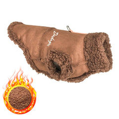 British Style Dog Jacket Lamb Fleece Winter Warm Dog Clothes for Small Dogs