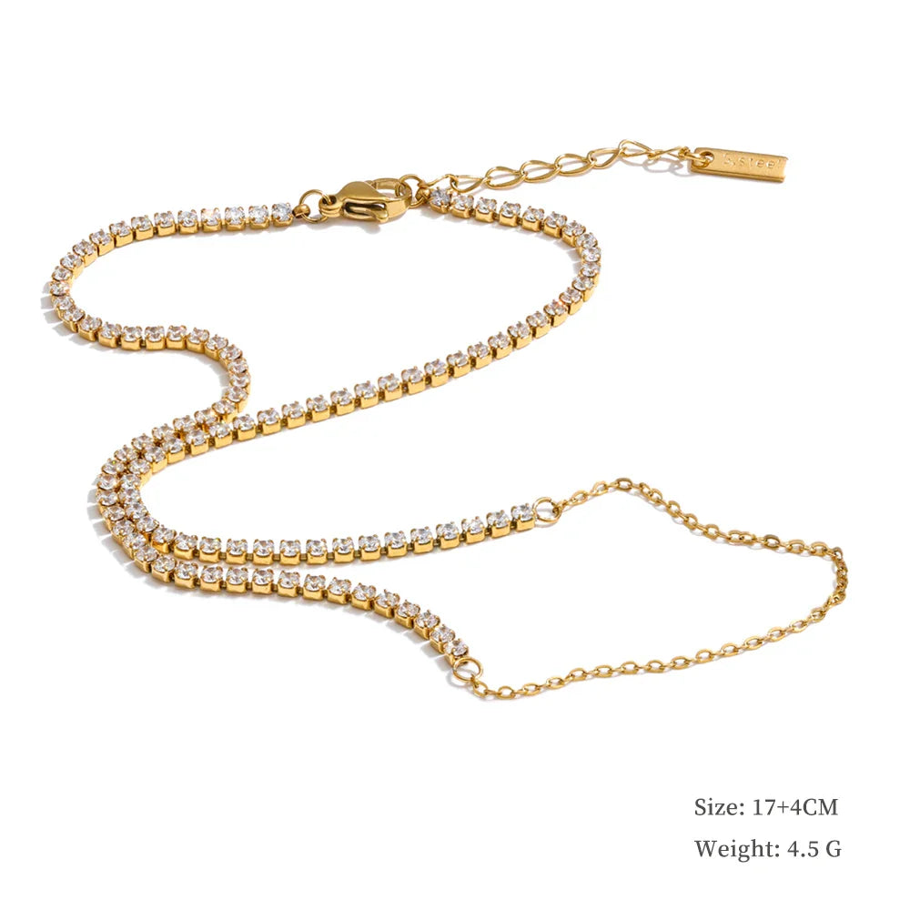 Yhpup Trendy Stainless Steel Zircon Beads Back of Hand Chain Finger Bracelet Fashion Chic Sexy Jewelry Waterproof Wholesale Gift