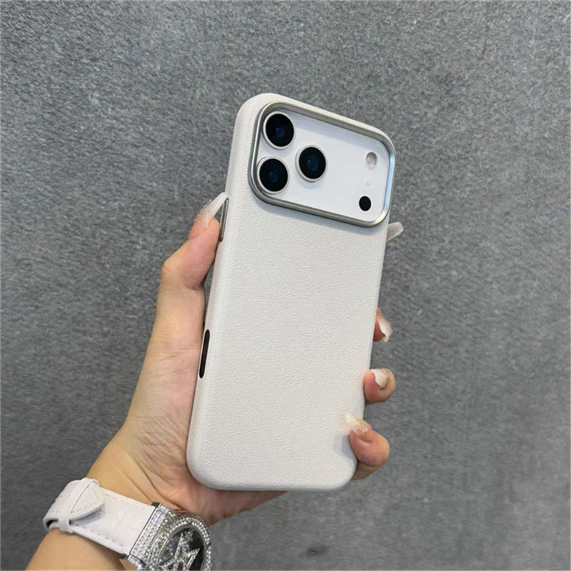 Magnetic Leather Case For iPhone 17 Pro Max 17 Ari MagSafe Silicone Border Protect Back Cover Shell With Ai Button Bumper