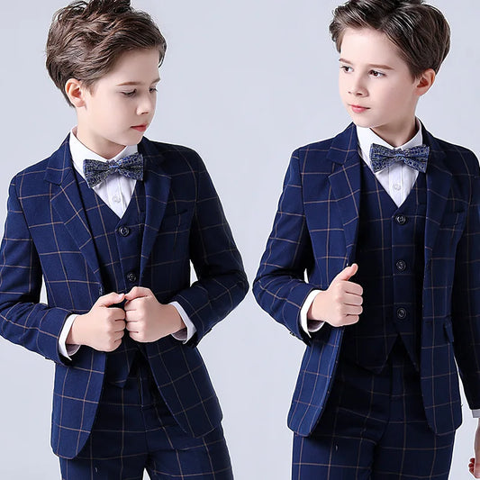 Children Boys Wedding Suit 1-14 Years Teenager Kids Suits Outfits Set Formal Elegant Suit For Children All Seasons Baby Boy Suit