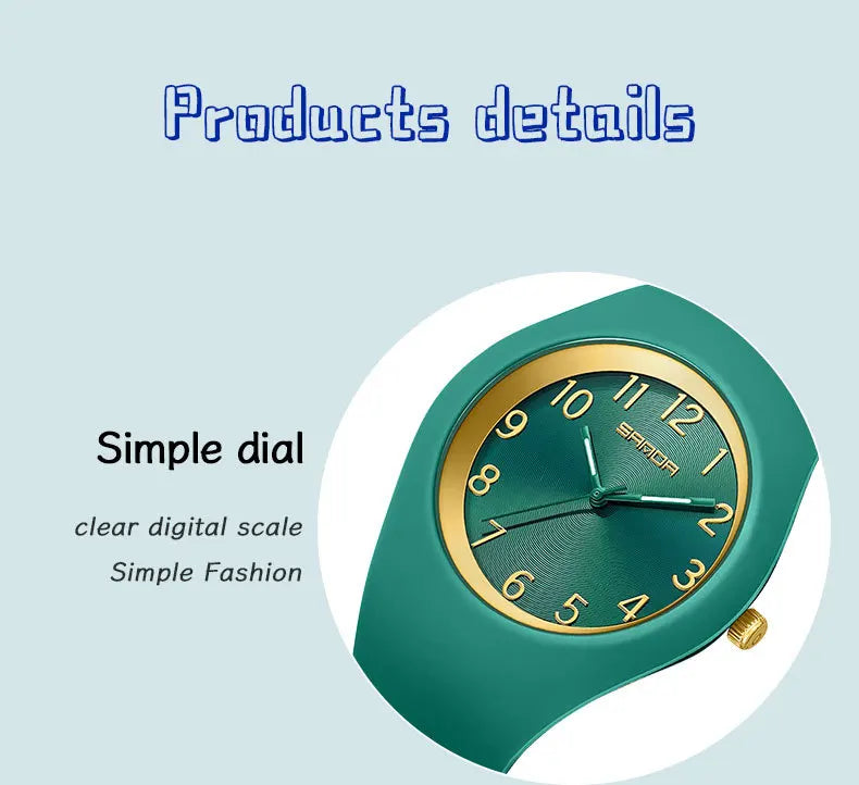 SANDA 6186 Simple Luxury Student Quartz Watch Clock Gift Outdoor Light Silicone Strap Wristwatch for Boy and Girl