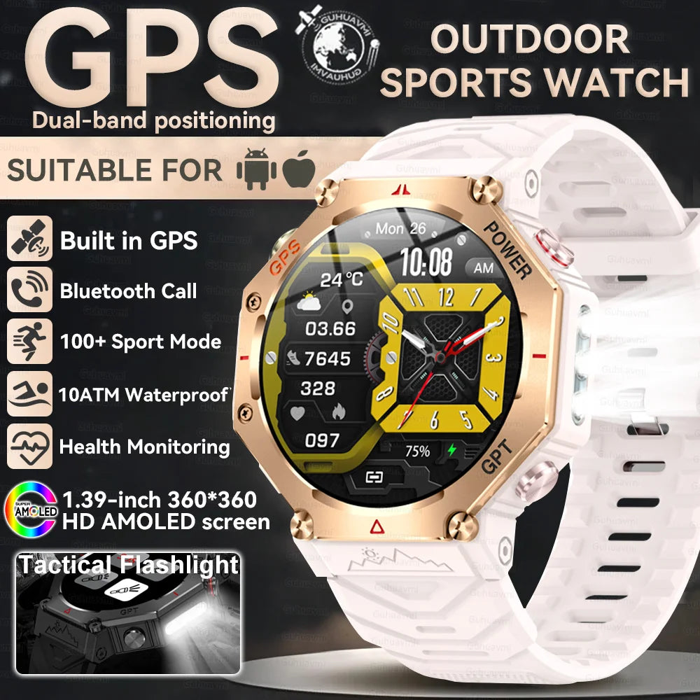 2025 New T-Rex 3 Ultra GPS Smart Watch Men 10ATM IP68 Waterproof Built-in Dual-band GNSS Compass Military Sport Smart Watch