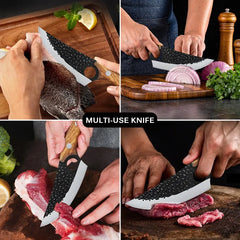 Forged Multi-purpose Knives with Hammer Pattern Butcher Boning Knife Sharp